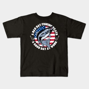 USA Patriotic Trout Fishing Kids T-Shirt